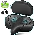 Twomaples Bicycle Seat, Bike Seat for Women Men Extra Comfort Wide, Oversized Comfortable Seats Saddle for Peloton Bikes, Fit for Exercise Bikes, Electric Bikes, Mountain Bikes, Cruiser Bikes