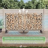 VOUNOT Firewood Log Rack with Waterproof Cover, 200x115x40 cm, Green view 7