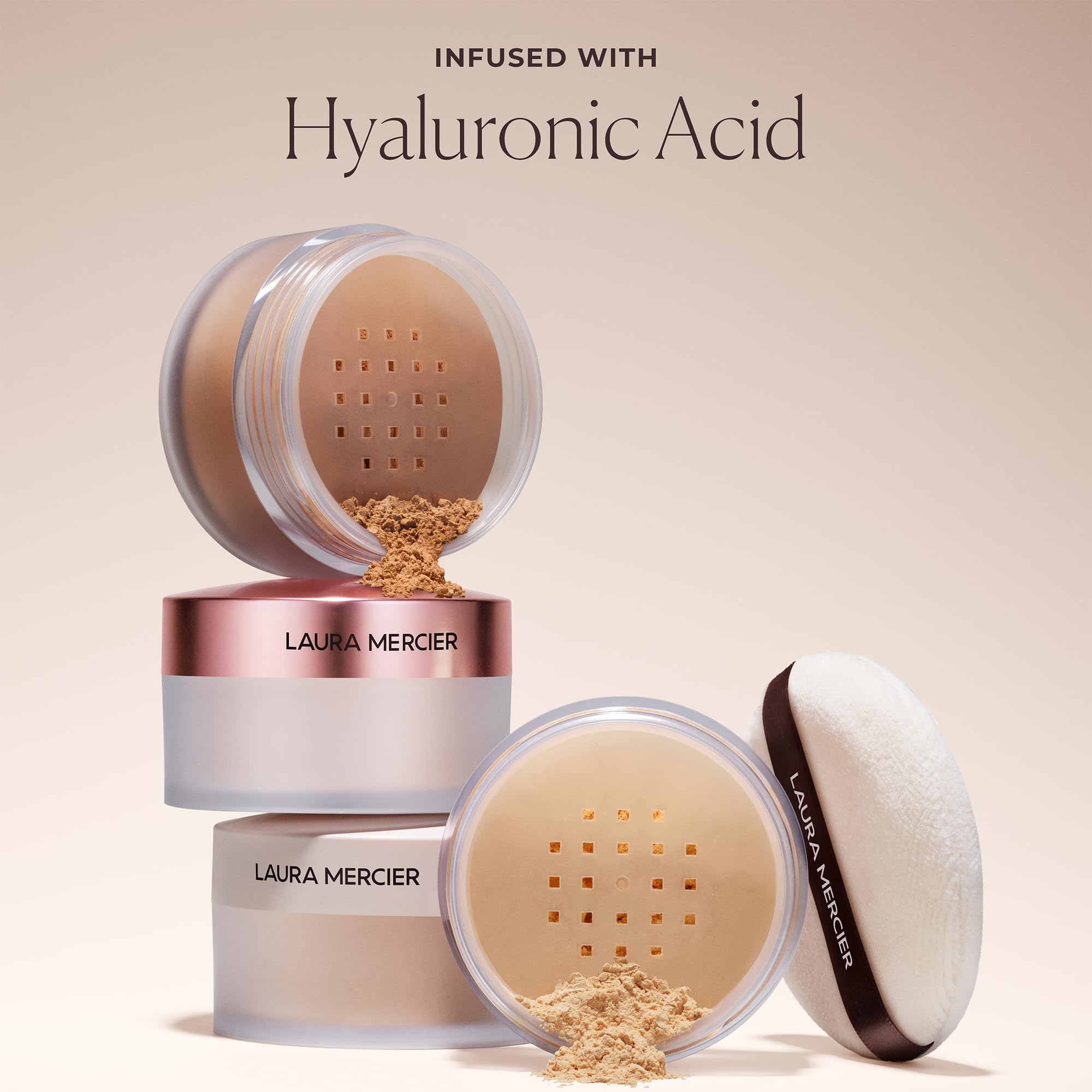 Laura Mercier Translucent Loose Talc-Free Setting Powder Ultra-Blur: Hyaluronic Acid Infused, Natural & Blurring Finish, Long Lasting, For Normal to Dry + Mature Skin, 4 Shades, Holiday Gift Set