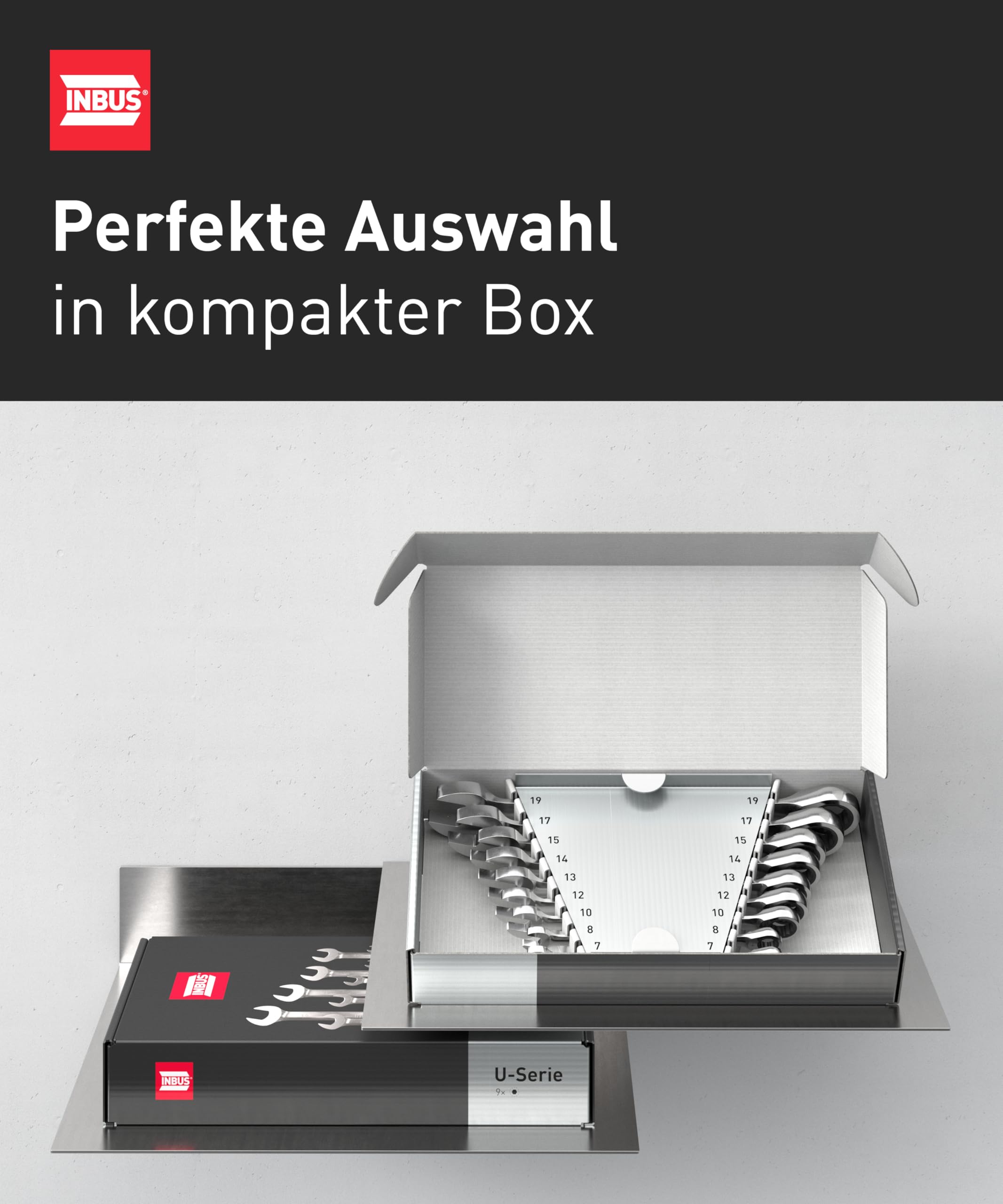 INBUS® 74377 Maul-Ringratschenschlüssel Set 9tlg, 7–19mm 4