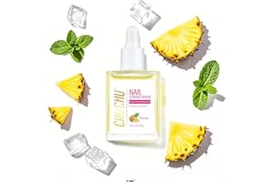 CHUCHU Nail Cuticle Oil Strengthener - Pineapple Scent Repair Growth Moisturizing Treatment - Natural Jojoba Vitamin B & E for Dry Cracked Nails