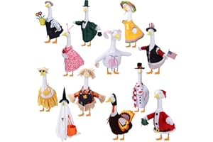 12 Set Porch Goose Outfits, Porch Goose Holiday Outfit, Spring Valentine's Day St. Patrick Easter Raincoat Summer 4th of July