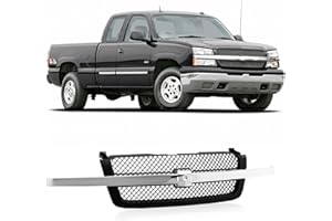 CarPartsDepot Front Grille Bright & Black Grill Compatible With Chevrolet 2003-2006 Silverado 1500 2500 3500 & 2007 Silverado Classic GM1200489 19168629