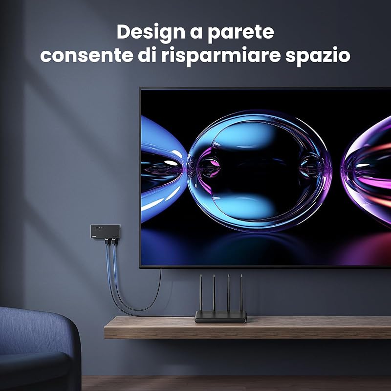 Switch di Rete Ethernet 8 Porte Velocità 10/100/1000 Mbps