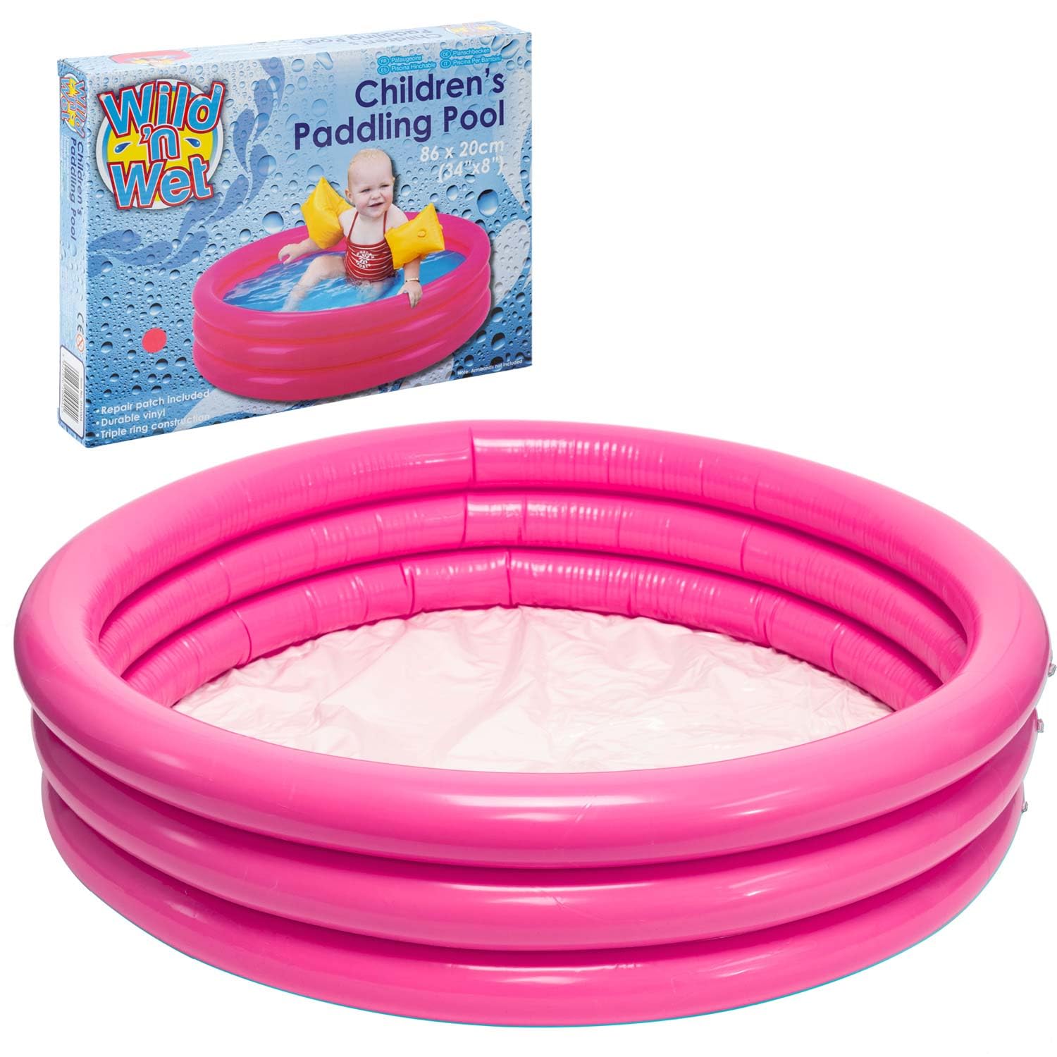 VFM - Children's Pink Paddling Pool 86 X 20cm