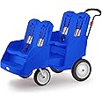 Gaggle by Foundations 4 Seat Buggy | 4-Seat Quad Stroller with 5-Point Harness for Added Safety | Multi-Child Buggy with Soft Stop Brake | Fits Through Standard Doorways | Blue