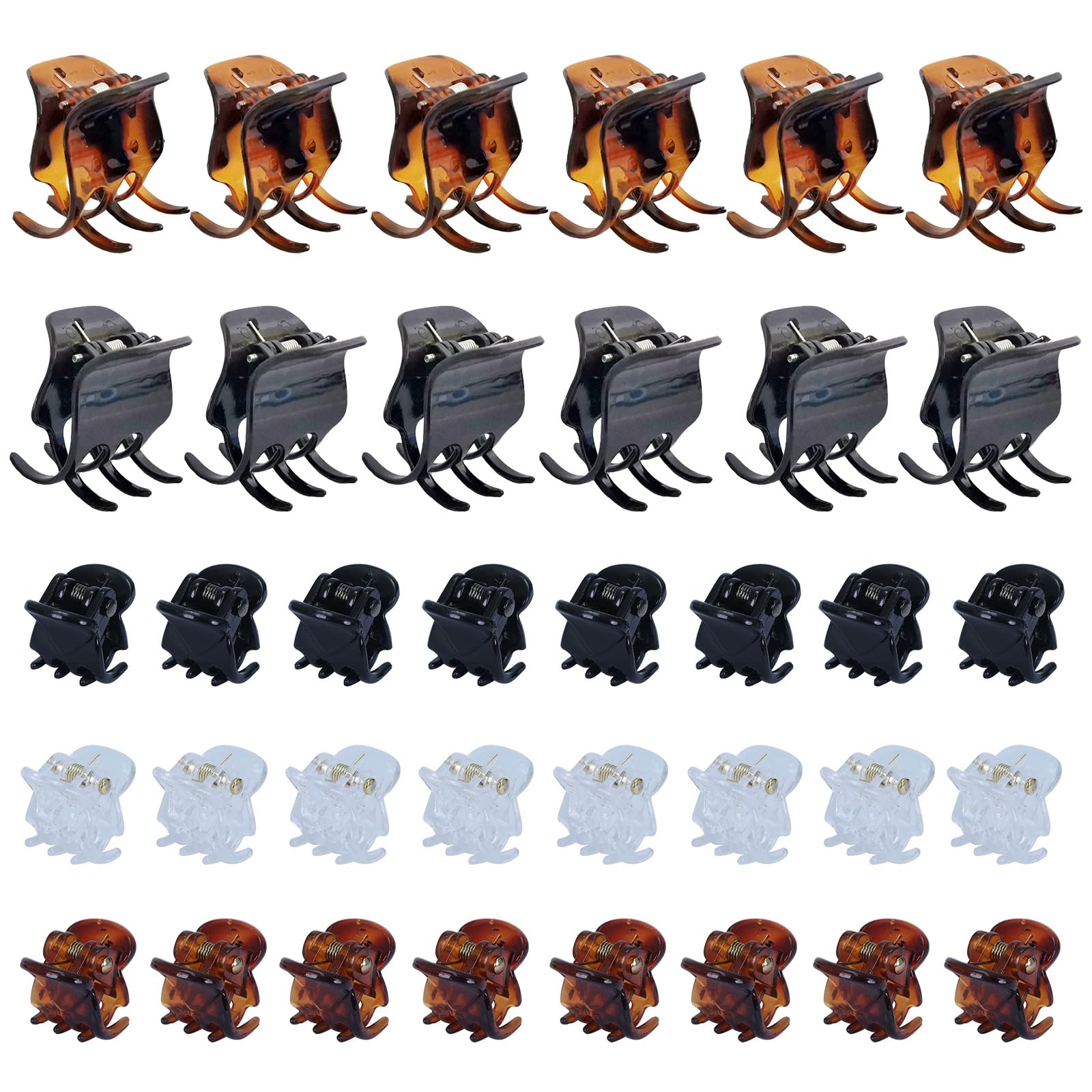 IHCEMIH Hair Clips 36 Pcs Small Claw Clip for Curls Long Fine Thin Thick Hair Acrylic Plastic Non Slip Mini Strong Hold Jaw Hair Clamps Styling Accessories for Women Girls Ladies