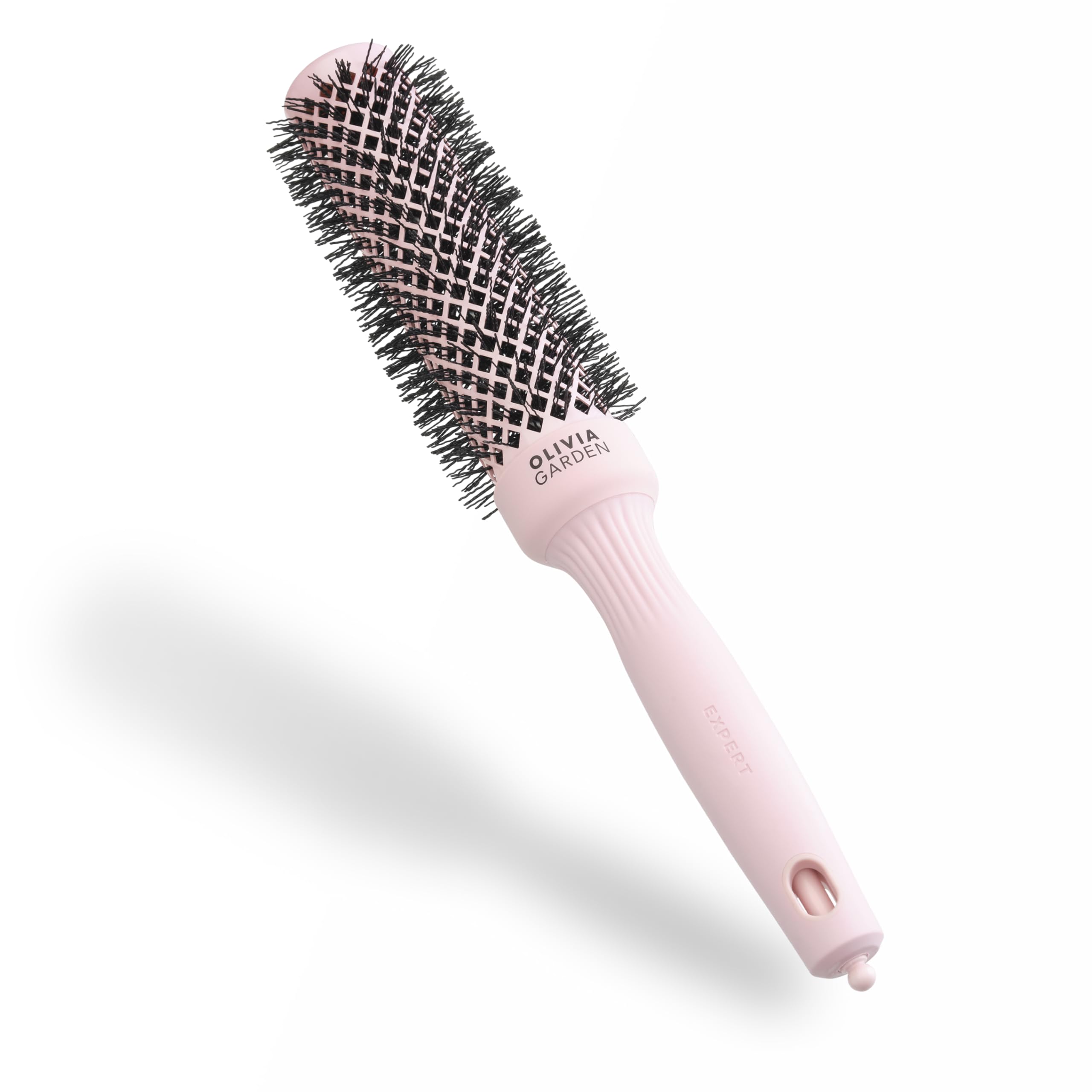 Olivia Garden Expert Blowout Speed – Pastel Pink - 35 - Ceramic Coated Round Brush with Extra Long Barrel for 25% Faster Blowouts