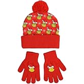 The Grinch All-Over Character Print Youth 2-Piece Knit Beanie & Gloves Set