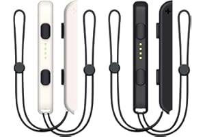 YEKILO Joycon Wrist Straps for Switch, Replacement for Joy Con Strap 4 Pack, Adjustable Switch Joycon Wrist Strap 2 Pair (Black and White)