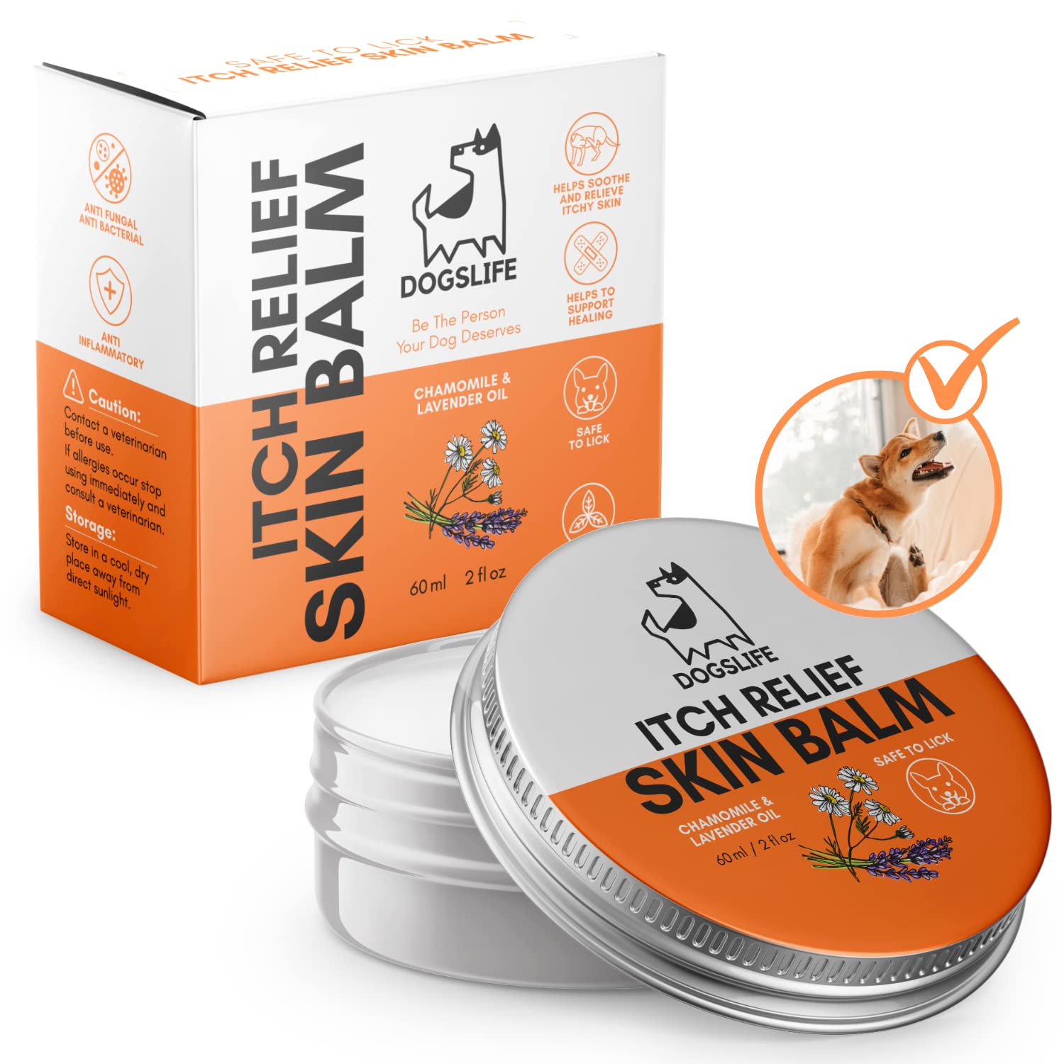 Dog Skin Balm | Organic & Natural Skin Care for Dogs | Soothes Dry, Itchy Skin & Nourishes Sensitive Areas | Gentle & Fast-Absorbing Formula