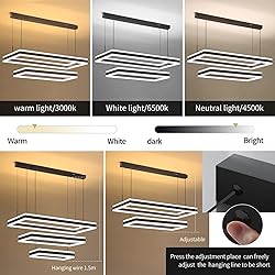 Modern LED Chandelier, Double Rectangles Ceiling
