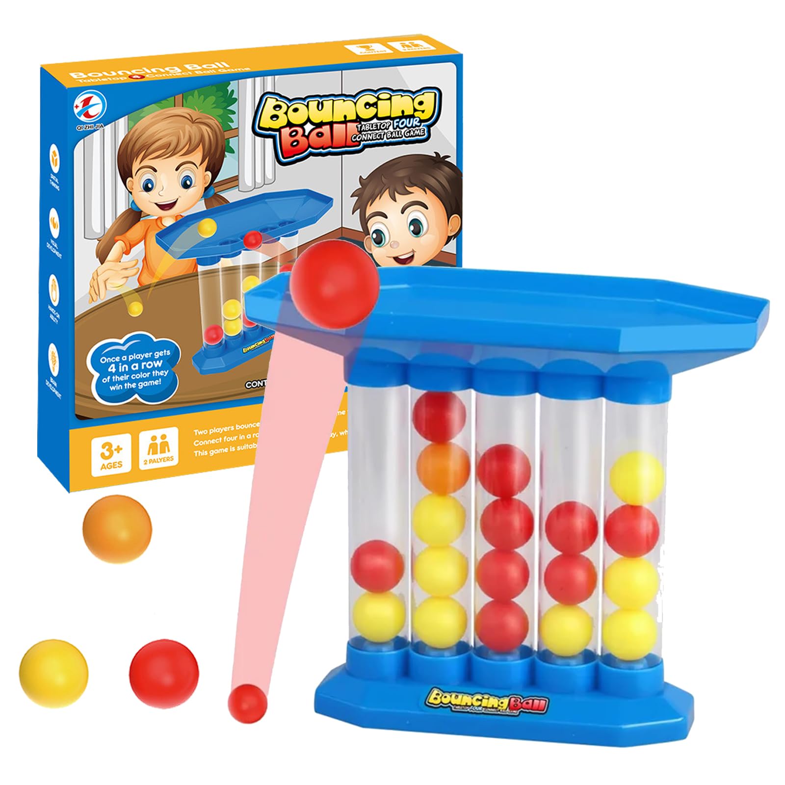 Yhjxly Bouncing Ball Table Game, 4 Shots Desktop Bouncing Toy