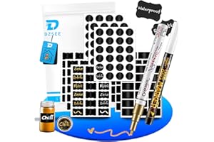 DZSEE Chalkboard Labels, 120 Pcs Reusable Chalk Sticker Labels with Liquid Chalk Marker, Waterproof Chalkboard Stickers for Jars, Storage Bins, Kitchen, Parties, Weddings, Craft Rooms