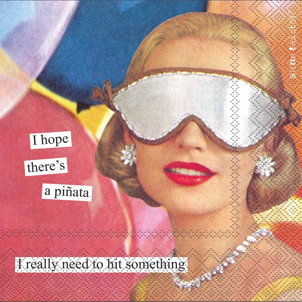 Boston International C024300 Anne Taintor Cocktail Beverage Paper Napkins, 5 x 5-Inches, Pinata