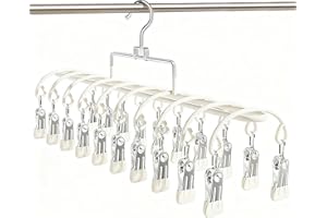 VSV stoage 20-Clip Space-Saving Multi-Garment Clothes Hanger, Non-Slip Closet Organizer for Leggings, Hats, Socks,Skirts, Sca
