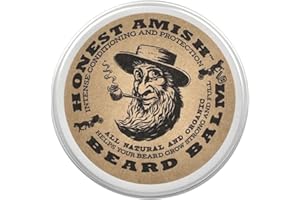 Honest Amish Beard Balm Leave-in Conditioner - Made with only Natural and Organic Ingredients - 2 Ounce Tin