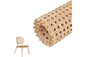 ZIAERKOR Cane Webbing Roll, Rattan Cane Fabric Pre-Woven, Rattan Sheet for DIY Projects Cupboard Chair Furniture Cabinet (18''x39'')