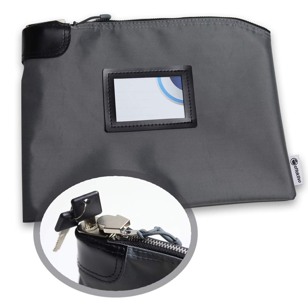 Lockable Bench Bag with Lock and 2 Keys Wallet A5 with Zip and Window.