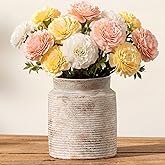 Ceramic Flower Vase 6.5 inch Farmhouse Rustic Vase for Home Decor Handcrafted Pottery Vase Small Terracotta Vases for Dining Table Decor Fireplace Living Room Bathroom Wedding Centerpiece(M-Terra)