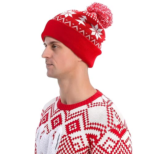 Pom Pom White Beanie Mens Christmas Beanie Hats For Women Men