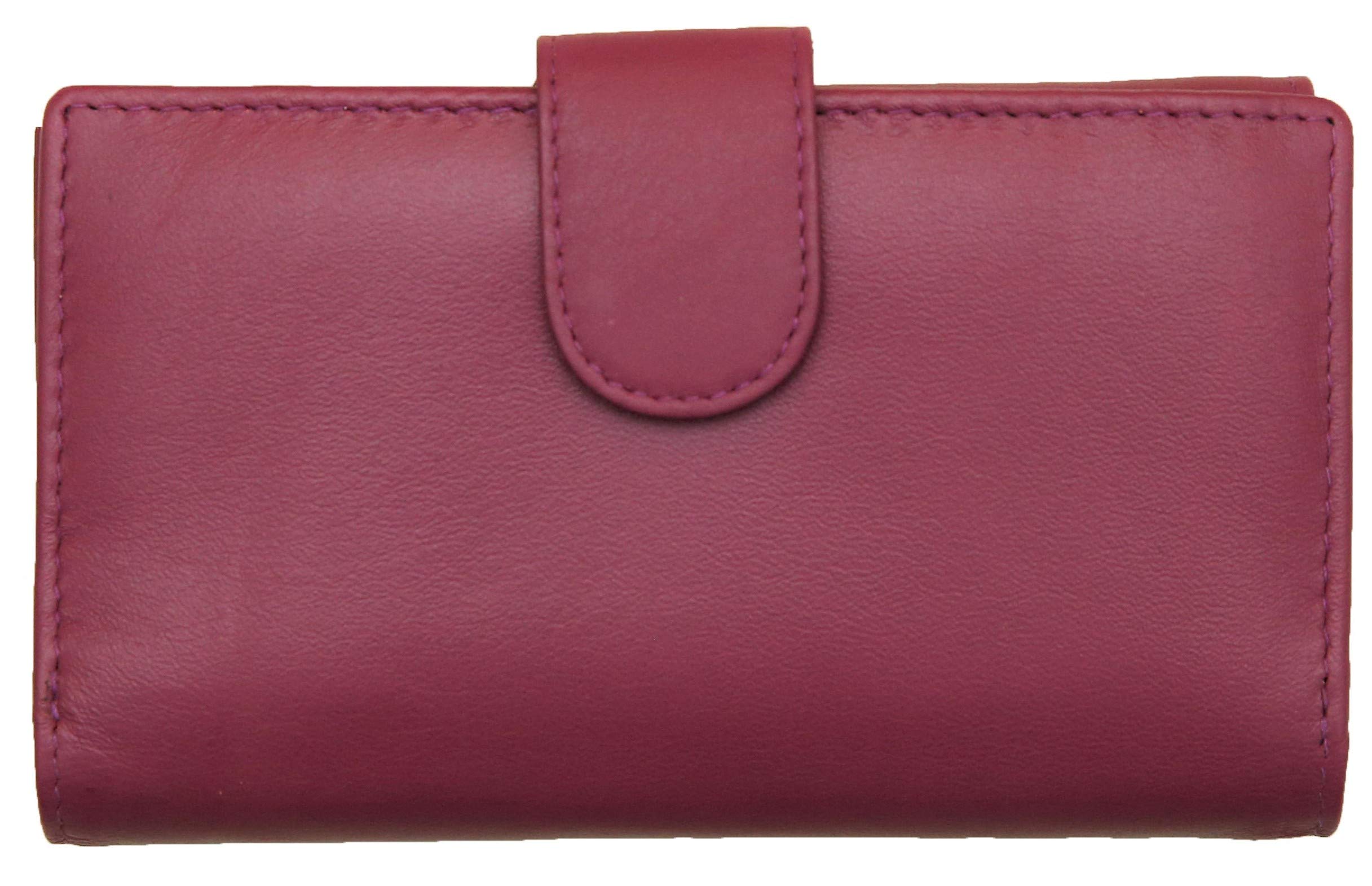 RFID Purse Genuine Leather Ladies Soft Wallet Gift for Woman - Valentines Day, Mothers Day Gift, Womens Real Leather Wallet - Wallet with 19 Card Slot Holders