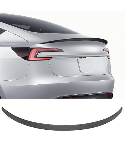 Model 3 Carbon Fiber/frp/glossy Black Rear Truck Spoiler Boot Lip Wings Sticker