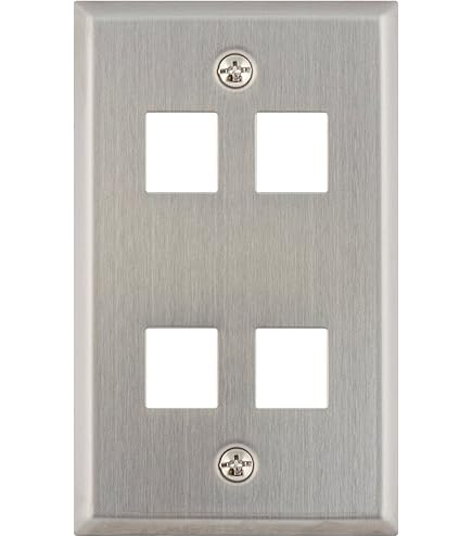 Leviton 43080-2S2 Edelstahl-Wandabdeckung, 2-fach, Für QuickPort-Anschlüsse
