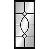 Kate and Laurel Cassat Modern Casual Window Wall Accent Mirror, Black