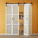Paintable Bifold Barn Doors, 72" x 84" Preassembled