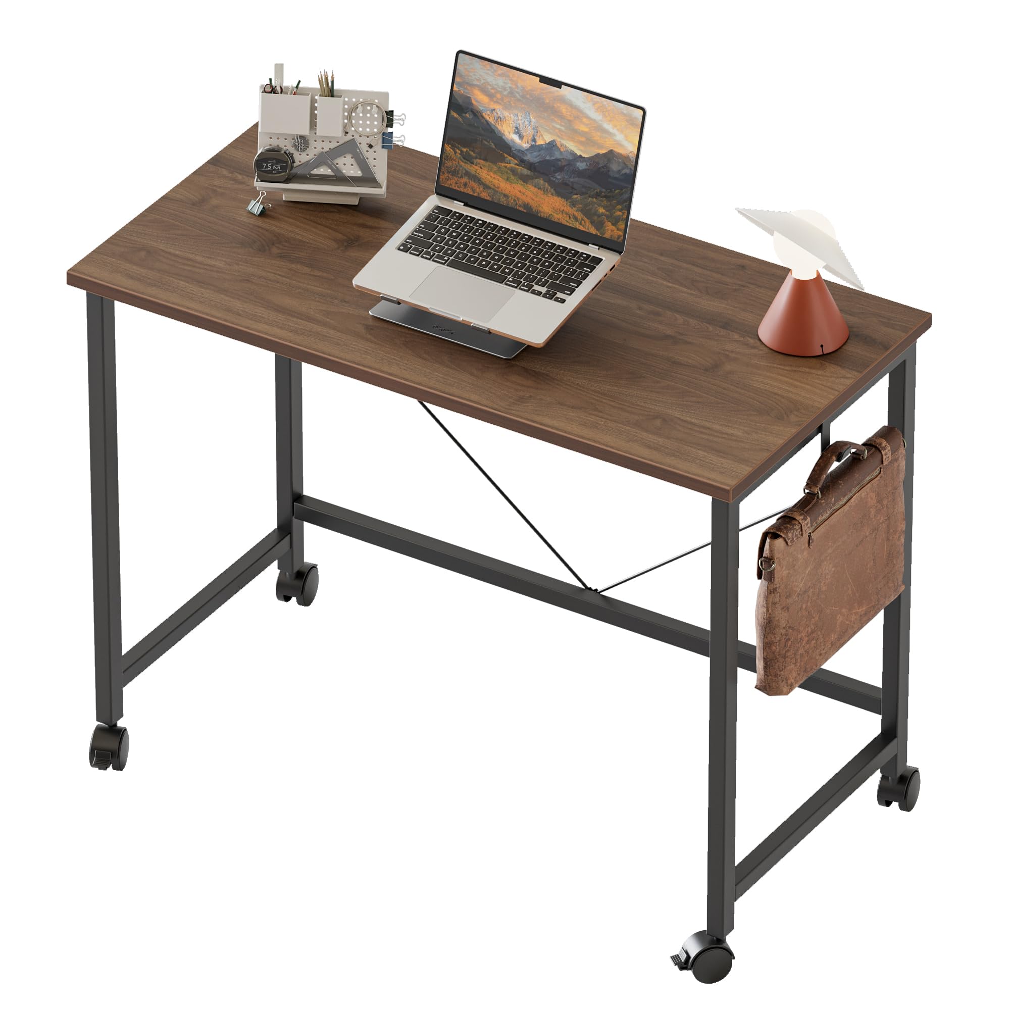 Mericonia Rolling Computer Desk with Wheels, Gaming Desk for Small Spaces, Modern Simple Style Table for Home Office, Study Writing Table Image