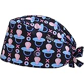 Scrub Caps Women, Double-Sided Printed Adjustable Women's Surgical Cap with Buttons, Breathable Design for Nurses and Doctors