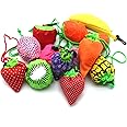 YUYIKES 10PCS Fruits Reusable Grocery Shopping Tote Bags Folding Pouch Storage Convenient for Travel