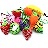 YUYIKES 10PCS Fruits Reusable Grocery Shopping Tote Bags Folding Pouch Storage Convenient for Travel