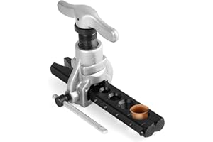 yeesport Eccentric Flaring Tool Kit, 7 Dies 3/16”-3/4” Stainless Steel Tube Flaring Tool, 45-Degree Cone Drill for Copper Aluminum Mild Steel