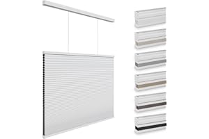 Changshade Blackout Top Down Bottom Up Cellular Shades ，Cordless Cellular Blinds for Indoor Window, Thermal Insulation Honeycomb Blinds for Bedroom,Living Room,Office,34" Width x72 Height,White