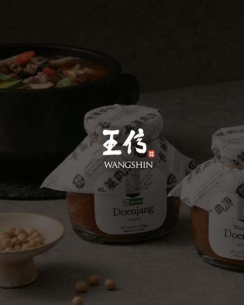 WANGSHIN PREMIUM VEGAN DOENJANG (9OZ) – GLUTEN FREE, ADDITIVES & PRESERVATIVES FREE,VEGAN CERTIFIED. AUTHENTIC TRADITIONAL KOREAN SOY BEAN PASTE.