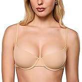 INLYRIC Women's Inbarely Plus Balconette Bra - Demi Unlined No Padding Underwire Comfort Natural Support Everyday Bras