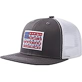BASSDASH Flat Brim Trucker Cap Adjustable Snapback Hat Mesh Back for Men Women