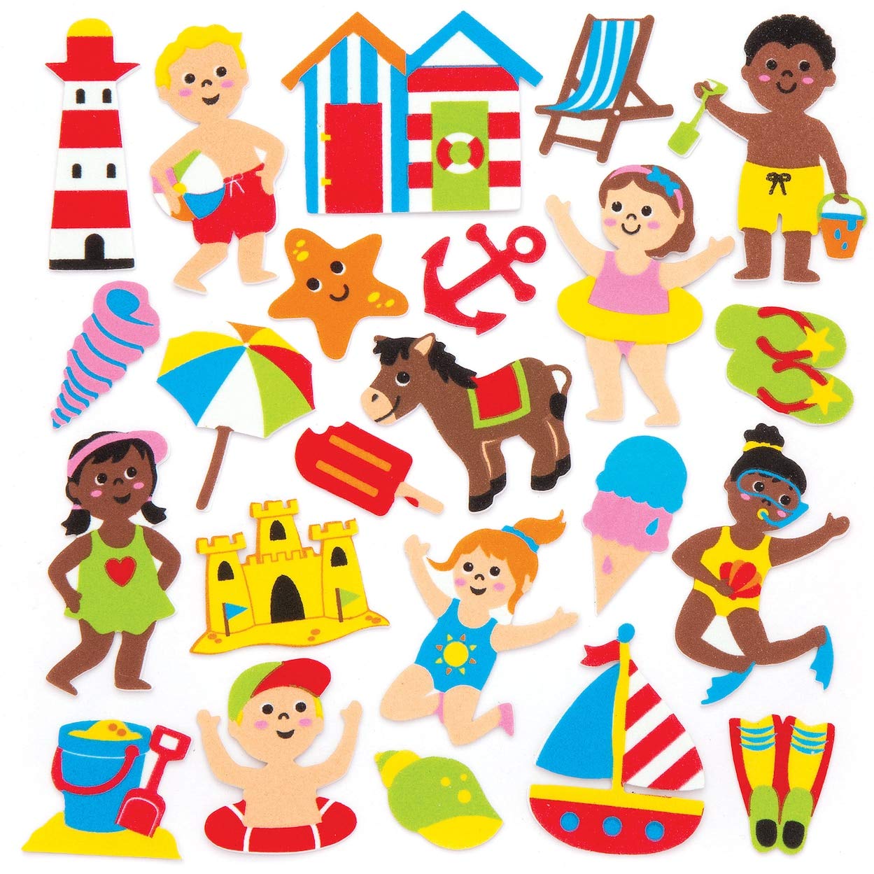 Baker Ross AW459 Seaside Foam Stickers (Pack of 120)