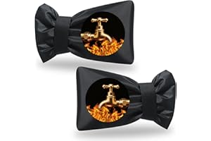 WISDOM RISING FLOURISH Outdoor Faucet Covers for Winter Freeze Protection,6.7" W x 8.3" H Outside Garden Faucet Socks for Winter Waterproof Reusable Hose Bibs Insulated Spigot Cover, 2 Pack Black (2)