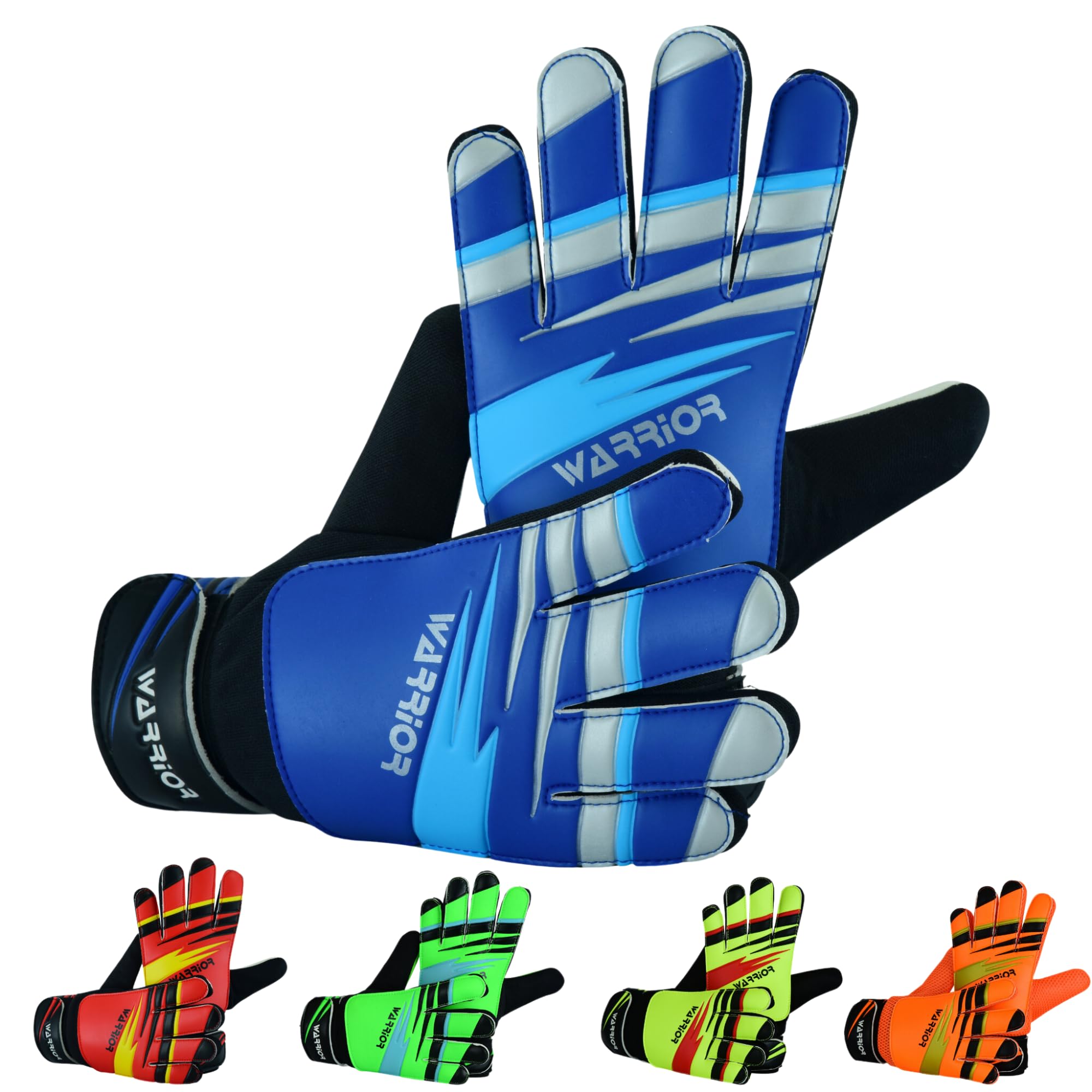warrior gears Goalkeeper Glove Kids, Football Goal Keepers Gloves, Goalie Glove Kids with Double Wrist Protection, Junior Goalkeeper Gloves