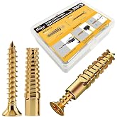 50 PCS Expansion Anchors with Screws for Door Hinge Repair, Hinge Repairs Screw Set, Compatible with Drywall, Concrete, Plaster &amp; Wood Surfaces