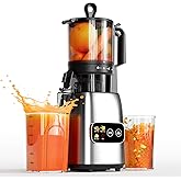 Juicer Machines, 5.4" Extra Large Feed Chute Cold Press Juicer, Juice Maker Extractor Machine with Touch Screen, Slow Masticating Juicer for Whole Vegetables & Fruits, High Juice Yield, Easy to Clean