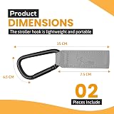 BeeGo Buggy Clips 2025 Award-Winning Stroller Hooks 2 Pack Grey view 2