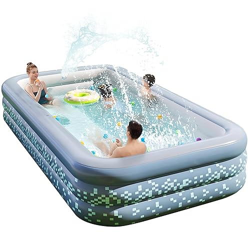 RISESOL Inflatable Swimming Pool with Filter Sprinkler 83