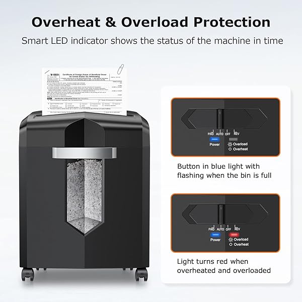 BONSAII 12-SHEET MICRO CUT SHREDDERS FOR HOME OFFICE, 60 MINUTE P-4 SECURITY LEVEL PAPER SHREDDER FOR CD, CREDIT CARD, MAILS, STAPLE, CLIP, WITH JAM-PROOF SYSTEM & 4.2 GAL PULLOUT BIN C266-B