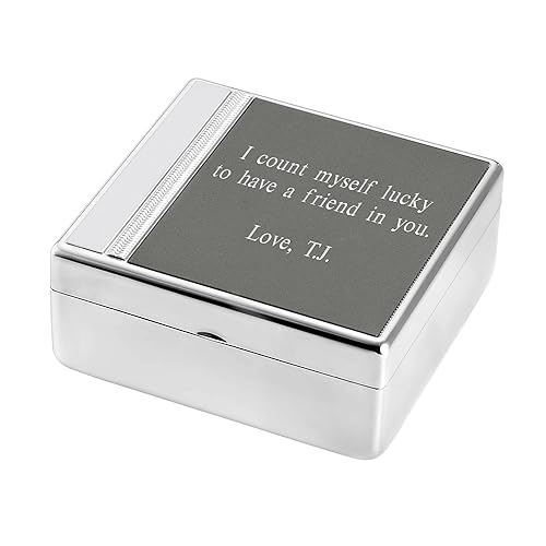 THINGS REMEMBERED Engraved Silver and Gunmetal Keepsake Box (Free