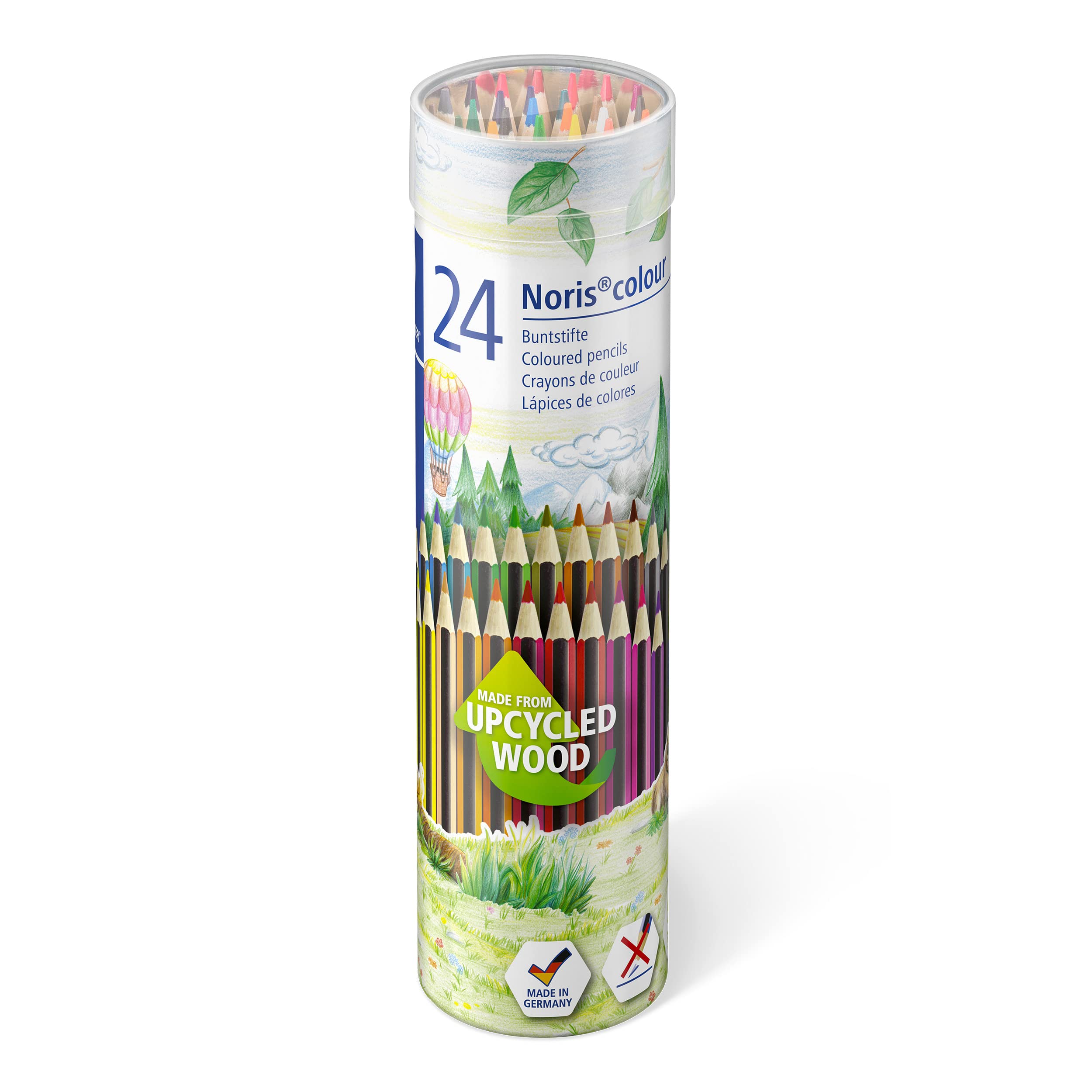 STAEDTLER 185 MD36 Noris Colour Pencils - Assorted Colours (Cylindrical Tin of 36)