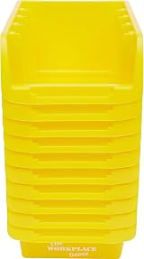 The Workplace Depot Plastic Picking Bins Semi Open Fronted Stackable Yellow view 3